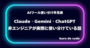 AIツール使い分け早見表｜Claude・Gemini・ChatGPTを非エンジニアが実際に使い分けている話